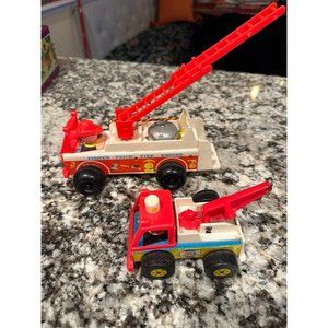 Fisher Price vintage fire trucks set of 2